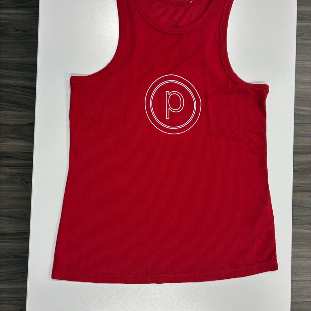Red ribbed Pure Barre Tank